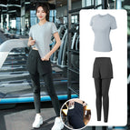 Light gray [short sleeves + trousers] two-piece set---crazy sale / M