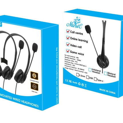 in stock cross-border head-mounted wired headphones with microphone 3.5mm high quality headphones phablet universal