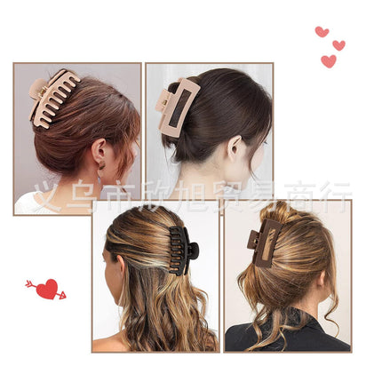 In-Stock Cross-Border Amazon 8-Piece Set 11cm Dragon Bone Square Hair Clip Abs Material Drop-Resistant Hairpin Hot-Selling Geometric