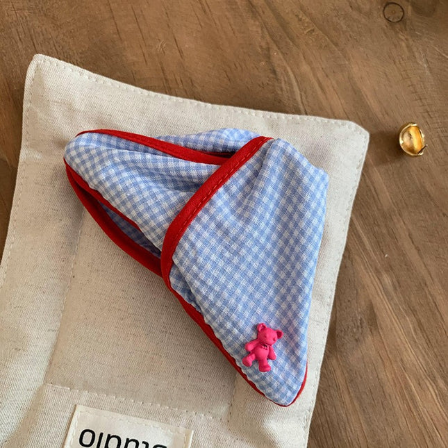 New College Style Triangle Clip with Contrasting Polka Dots and High-End Shark Clip for Hairpin Head Accessories on the Back of the Head