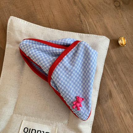 New College Style Triangle Clip with Contrasting Polka Dots and High-End Shark Clip for Hairpin Head Accessories on the Back of the Head