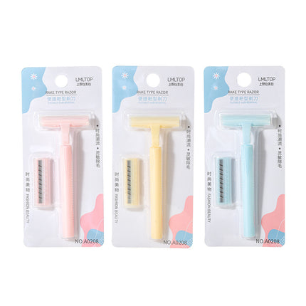 Lamela Double-Blade Women's Rake Shaver Shaver for Shaving Armpit Hair and Leg Hair Comes with 1 Blade A0208