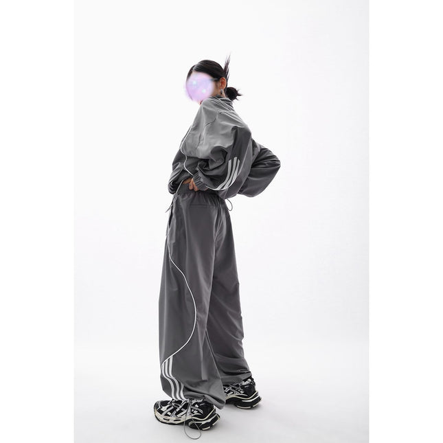 2026 Autumn Loose-Fitting Trendy Brand Suit for Women, High-End Loose and Stylish Windbreaker Jacket + Wide-Leg Pants 2-Piece Set