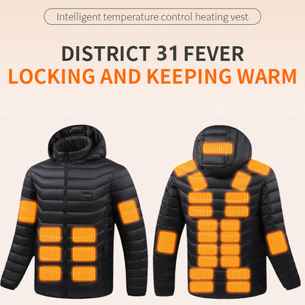 Cross-border heating clothing smart USB charging heating constant temperature warm coat manufacturers in stock heating cotton-padded jacket