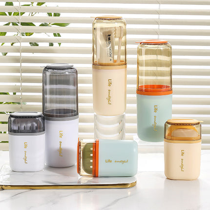 Travel Gargle Cup Soap Box Portable Gargle suit Brush Cup Soap Toothbrush Storage Box Travel Artifact