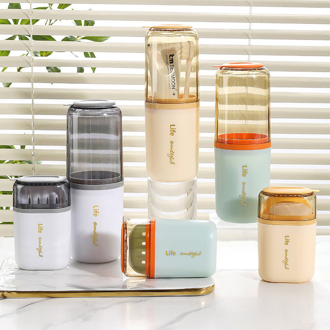 Travel Gargle Cup Soap Box Portable Gargle suit Brush Cup Soap Toothbrush Storage Box Travel Artifact