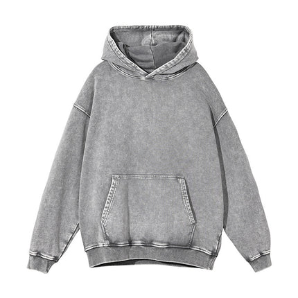 Men's Heavyweight 420g Retro Batik Distressed Hooded Sweatshirt Loose Washed Men's Trendy Brand New Sweatshirt Wholesale