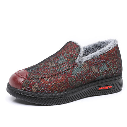 Old Beijing cloth shoes mother shoes winter grandma warm non-slip middle-aged fleece-lined women's shoes old lady cotton shoes