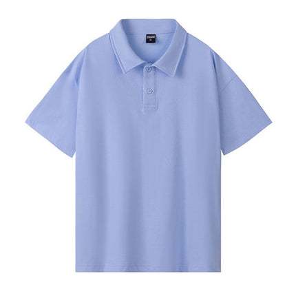 260 grams of heavy 32 double yarn cotton fashion lapel short sleeve POLO shirt men's and women's street trend can be customized