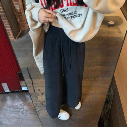 Fleece-Lined Thickened Skirt for Women, Autumn and Winter 2025 New Style, Drawstring High-Waisted Straight Casual Skirt, Versatile A-Line Long Skirt