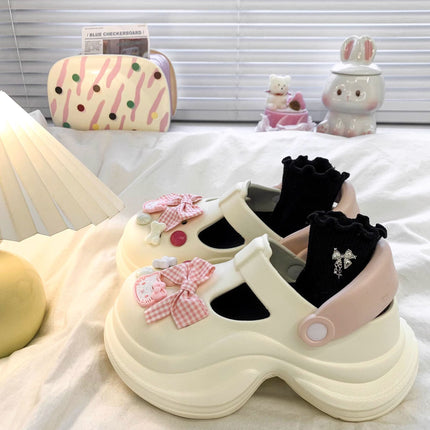 2026 Summer Women's Closed-Toe Sandals with Height Increase for Outdoor, Office, and Home Use, Waterproof, Sweet and Cute Casual Clogs