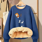 Round neck lambswool sweater-Y190 Blue / M