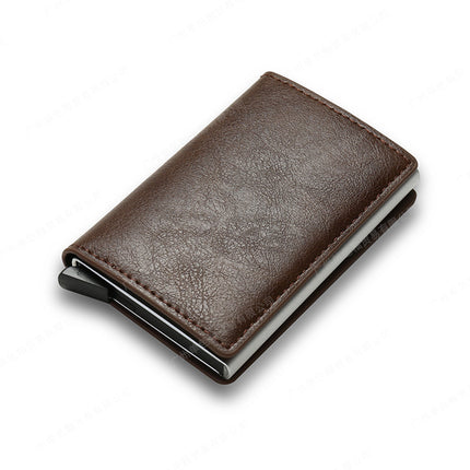 New Men's Multi-Card Slot Metal Wallet Card Holder Rfid Anti-Theft Short Wallet Wallet Menwallet