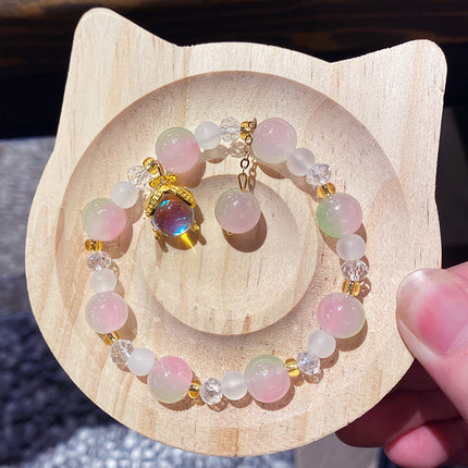 New Ethnic Style Beaded Bracelets Wholesale Gift Box Imitation Crystal Bracelets Butterfly Textured Hand Ornaments Night Market Stalls