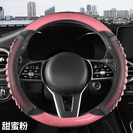 Four-Season Universal Anti-Slip Breathable and Wear-Resistant Car Steering Wheel Cover Honeycomb Three-Dimensional Handle Cover Cross-Border Automotive Supplies