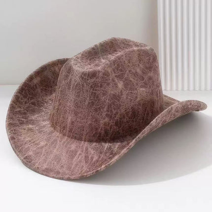 Solid Color Light Board Felt Western Cowboy Hat Outdoor Autum Hat Women's Simple French Hat Men's High-End