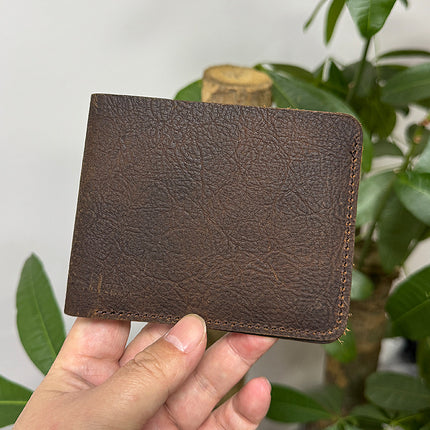 Men's Crazy Horse Leather Wallet Genuine Leather Card Holder Simple 80% off Horizontal Style Pure Leather Vintage Wallet