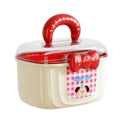 Dopamine Hair Jewelry Box Children's Cartoon Double Layer with Separated Large Capacity Hairpin Jewelry Plastic Portable Storage Box