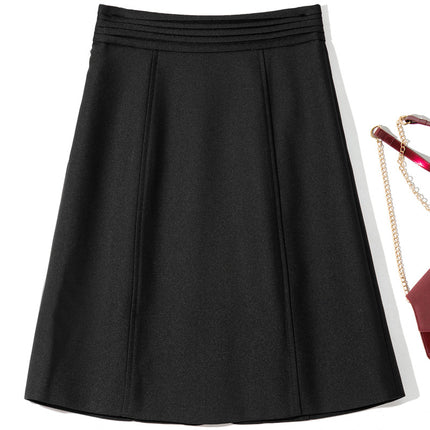 B1615 spring/summer 2023 Women's new front Middle Fork nail buckle skirt waist pleated overskirt