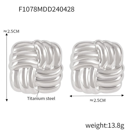 European and American Star Internet Celebrant Same Style Earrings Fashionable Titanium Steel Thick Ring Simple Design All-match Fashionable C- shaped Earrings