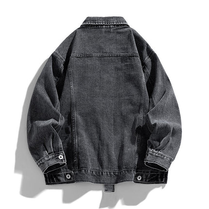 2024 autumn Denim jacket new distressed washed Denim jacket coat can be opened