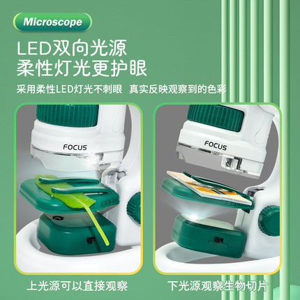 Cross-border Children's Microscope Can See Bacteria Primary and Secondary School Students Gifts Handheld Portable Outdoor Observation Toys