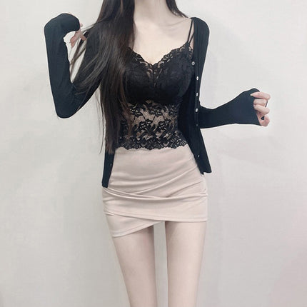 Dongdaemun New Versatile Milky White ~ Sexy Slimming Cross High-Waisted Bodycon Skirt Se Sexy Bodycon