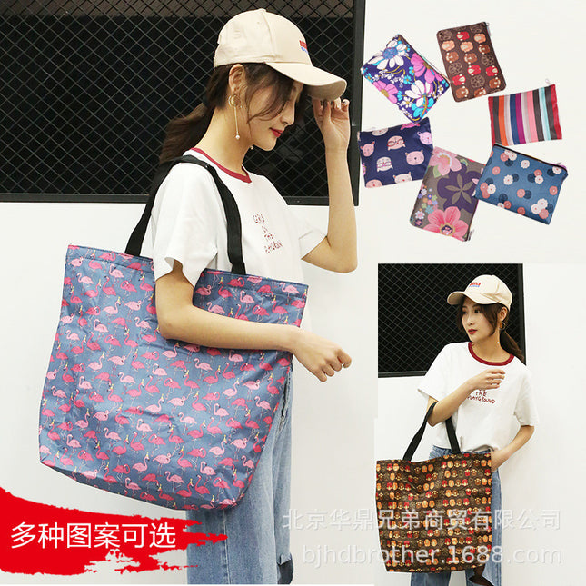 Water-Repellent Oxford Cloth Shopping Bag Foldableable Environmentally Friendly Bag Large Capacity Supermarket Grocery Shopping Bag Satchel Bag Handbag