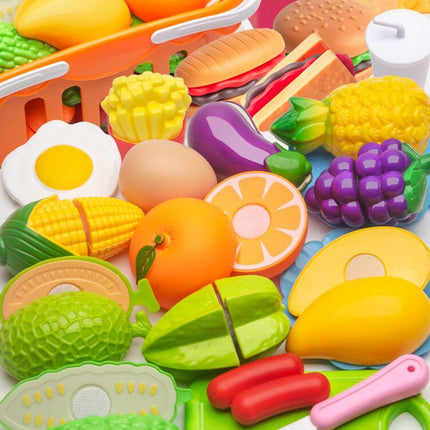 Cross-border Children's Play-house Fruit Chicing Simulation Kitchen Stove Girl Vegetable Cake Pizza Toy suit