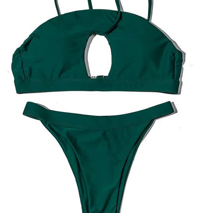 Billion swimming 2025 foreign trade new split bikini women sexy solid color strap low waist hollow swimsuit wholesale