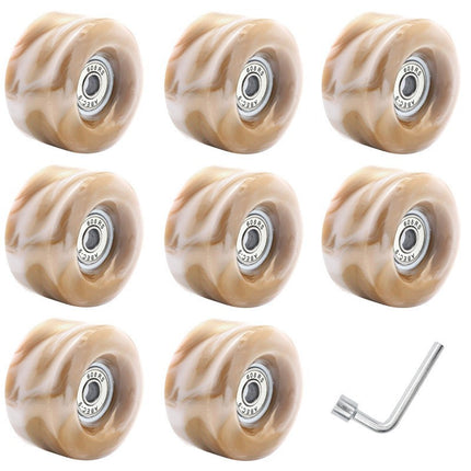 Double-row roller skates PU high elastic shock absorption mixed color wheel four-wheel skates non-luminous wheel roller skate universal wheel