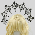 Black pointed inward + white beads
