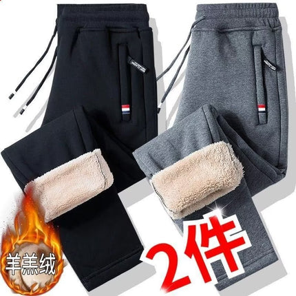 Construction Site Wear-Resistant Fleece-Lined Casual Pants Men's Cashmere Pants Loose Sports Pants Autumn and Winter Thickened Large Size Sweatpants