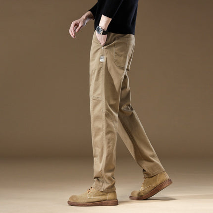 High-grade new spring and summer stitching design tooling casual pants lumberjack retro American double knee tooling long pants tide