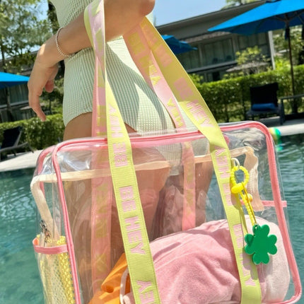 Ins Same Style Jelly Bag Women's Large Transparent Makeup PVC Wash Waterproof Swimming Storage Handbag Beach Bag