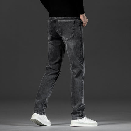 Light Luxury Smoke Grey Jeans Men's Straight Loose Summer Thin Men's Pants 2025 New Casual Trendy Trousers