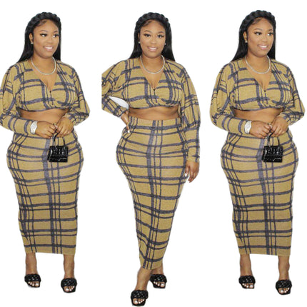 UK2295 European and American Sexy V-neck Chest Wrap Hip Skirt Two-piece Night Dress