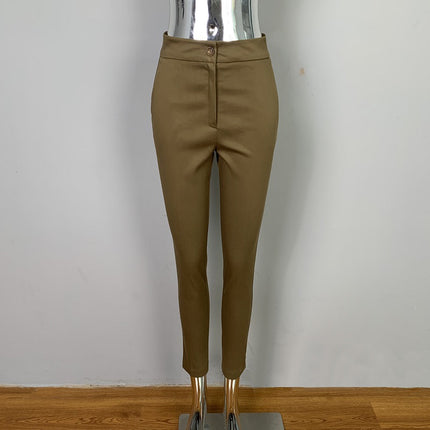 South Korea Dongdaemun Commuter Elastic Slim Slim Look Sexy Figure Elegant All-match Legs Casual Trousers Women