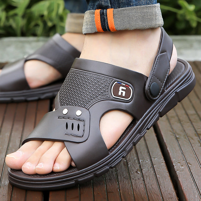 2025 new men's sandals casual Vietnam outdoor non-slip breathable wear-resistant beach bath slippers factory wholesale