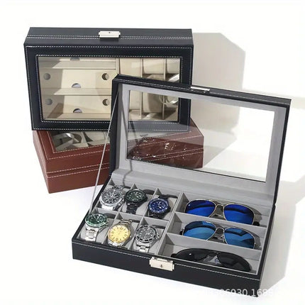 Ready-Made Watch and Glasses Boxes, High-End Leather Jewelry Boxes, Jewelry Boxes, Watch Storage Boxes, Watch Wholesale Factory