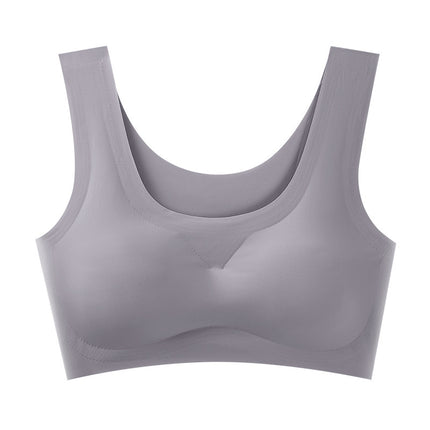 Summer Solid Color Ice Silk Seamless Women's Bra Breathable Beautiful Back Wrap Sports Yoga Sleep Girls Underwear