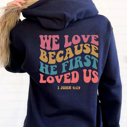 2024 Amazon Women's Velvet Sweatshirt Back Letter Printed Hooded Sweatshirt Drawstring Printed Hoodie
