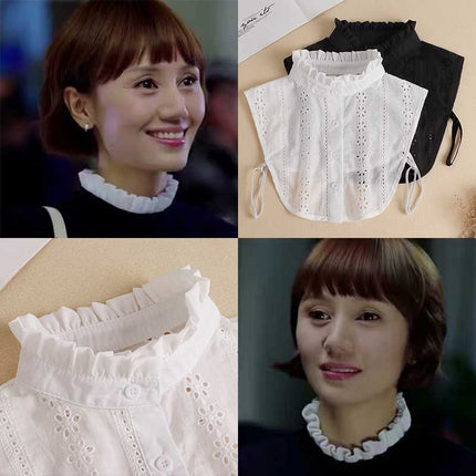 Fake Collar Women's All-match Fake Collar Shirt Decorative Collar Ruffled Fake Collar White Shirt Autumn and Winter with Sweater Decorative Collar