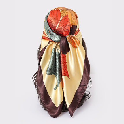 Spring and Autumn New Large Square Scarf Large Silk Scarf Decorative South Korea All-match Women's Scarf Headscarf Scarf Chic Style Hair Belt Art