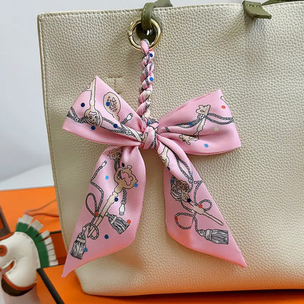 High-grade Handbag Handle Ribbon Bag Handle Handle Accessories Silk Scarf Handbag Tie Bag with Decorative Ribbon Pendant