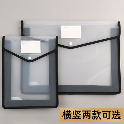Kangbai Thickened Transparent Organ Bag Large Capacity A4 Horizontal Three-Dimensional Snaps Bag Student Test Paper Storage File Bag