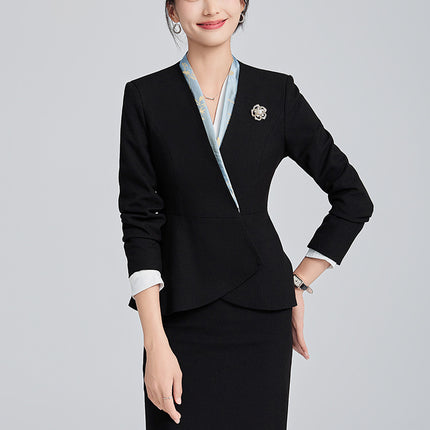 High-end Suit suit Women's Spring and Autumn High-end Temperament Professional Uniform Hotel Front Desk Tooling Beauty Salon Overalls