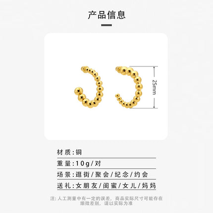 Cross-border European and American Fashion Earrings Golden Pearl Earrings Women's Exquisite Small Explosive Earrings Earrings