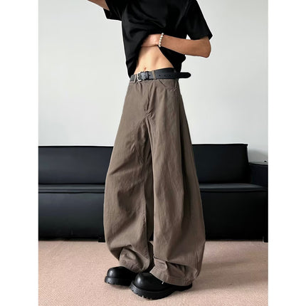 Retro Silhouette Scimitar Cargo Pants Men's Spring and Autum American Retro Vintage Loose Casual Wide-Leg Jeans