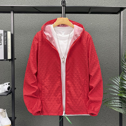 Summer Thin Jacquard Sunscreen Clothing Men's Outdoor Sports Fishing Skin Clothing Trendy Brand Ice Silk Sunscreen Clothing Men's